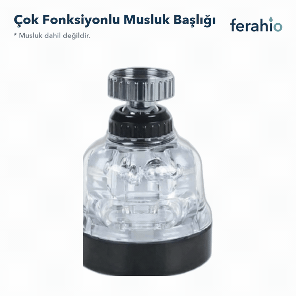 Çok Fonksiyonlu Musluk Başlığı – 360° Dönen, 3 Akış Modlu Musluk Ucu