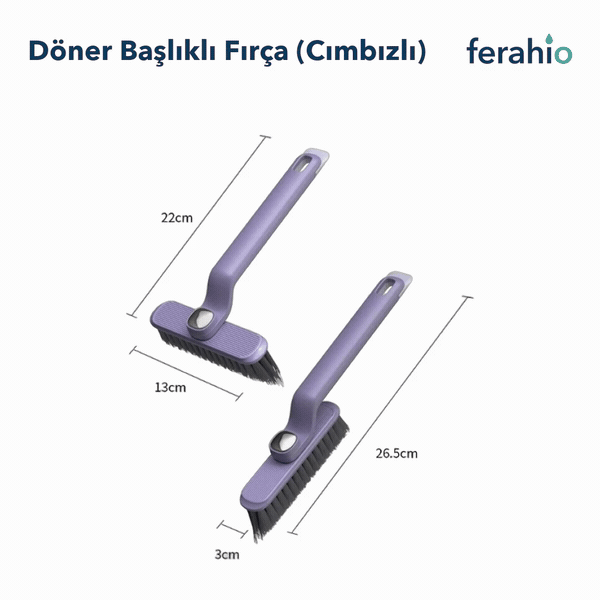 Döner Başlıklı Derz ve Köşe Temizlik Fırçası – Cımbızlı Saplı Fırça