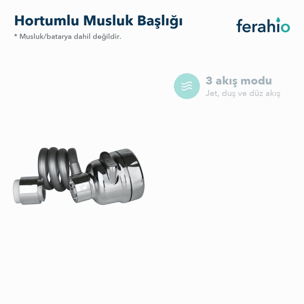 Uzatılabilir Hortumlu Musluk Başlığı – 3 Fonksiyonlu, Esnek Krom Kaplama