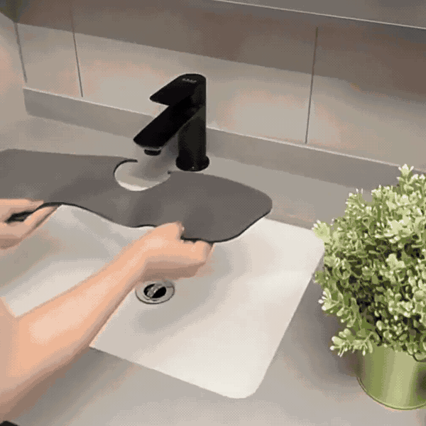 Su Emici Lavabo Kenar Matı 38 × 13 cm – Kaymaz Tabanlı, Kesilebilir Mat