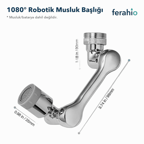1080° Robotik Musluk Başlığı – Çok Yönlü Dönen, 2 Akış Modlu Musluk Ucu