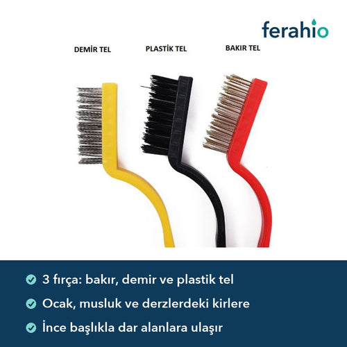 3 Parça Tel Fırça Seti
