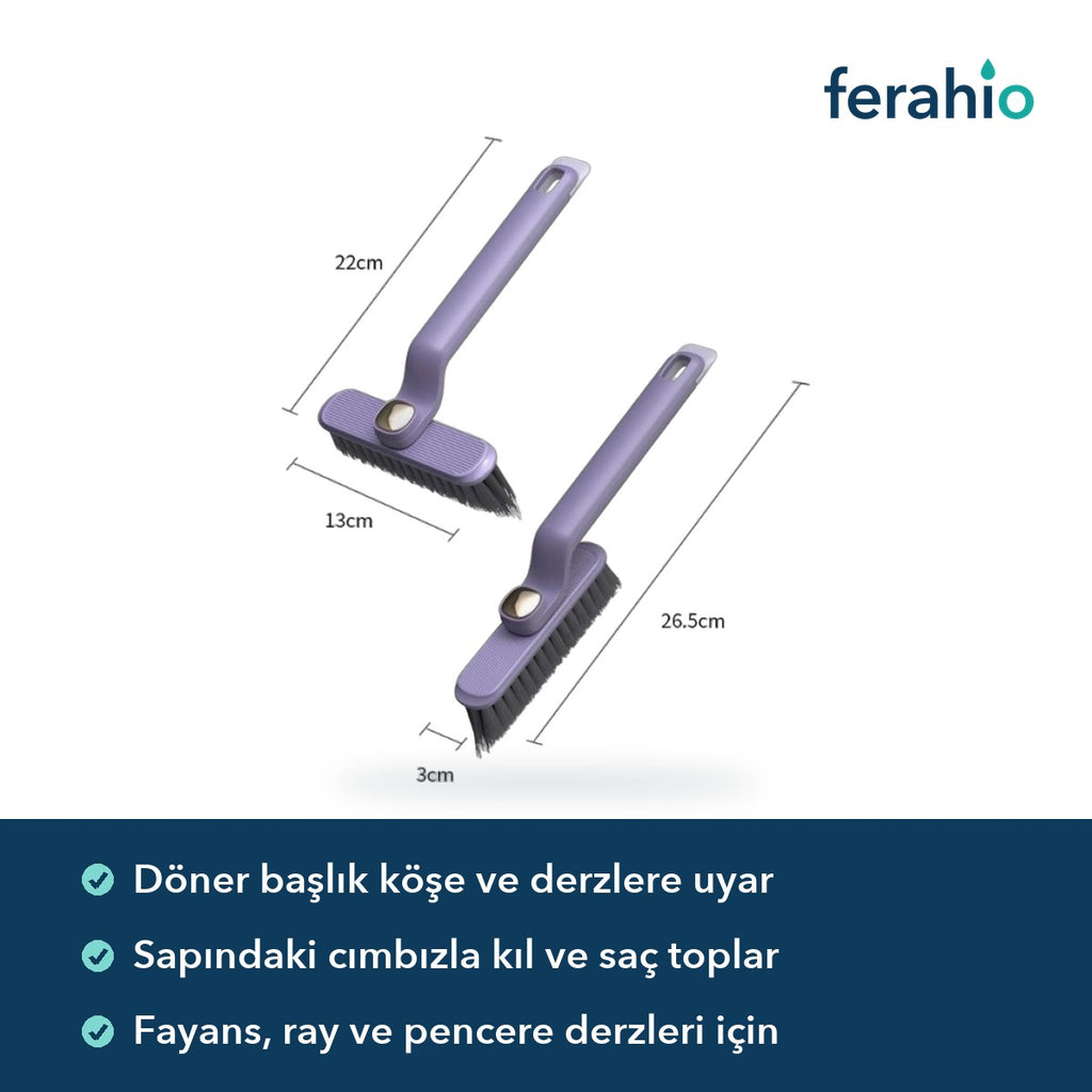 Döner Başlıklı Derz ve Köşe Temizlik Fırçası