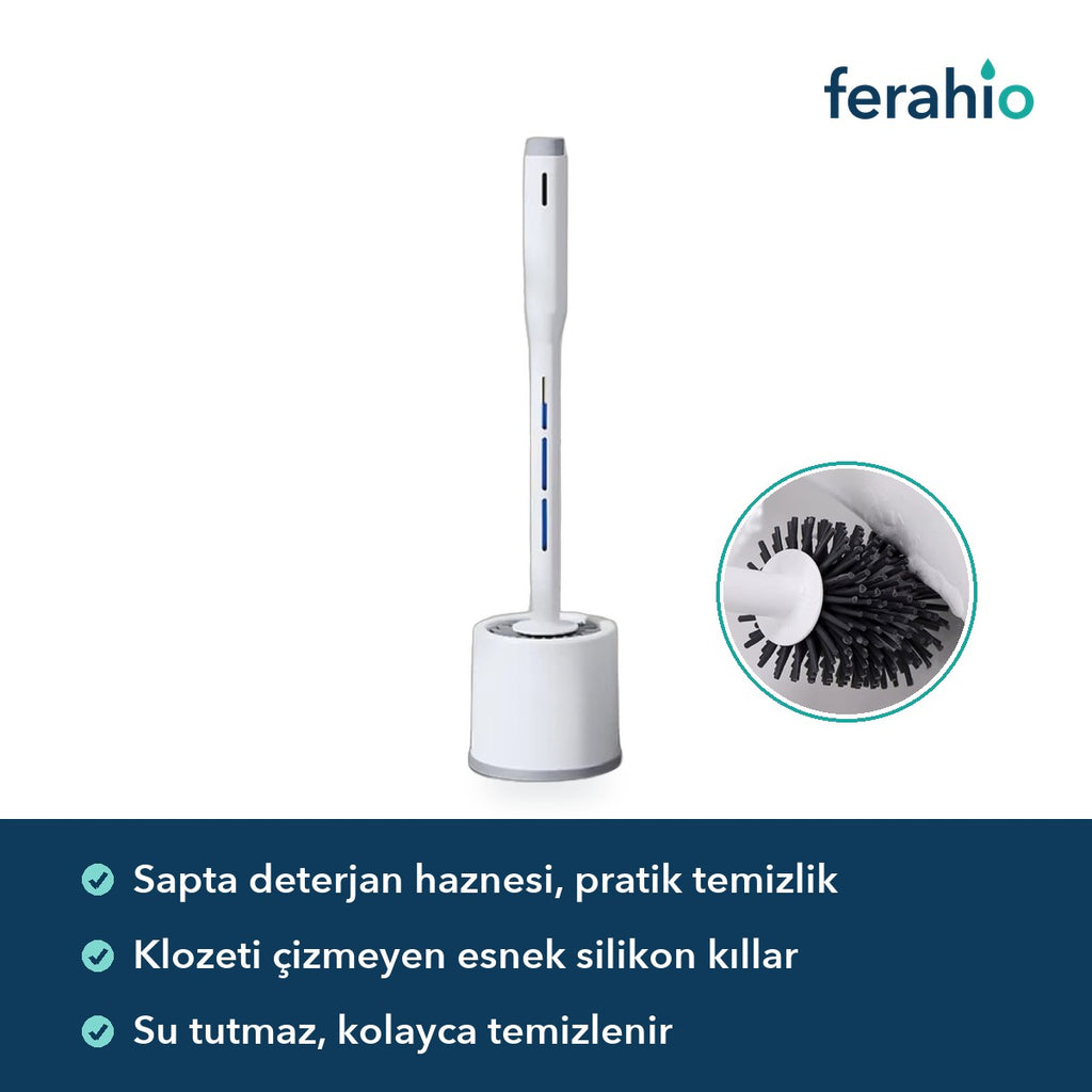 Deterjan Hazneli Silikon Tuvalet Fırçası