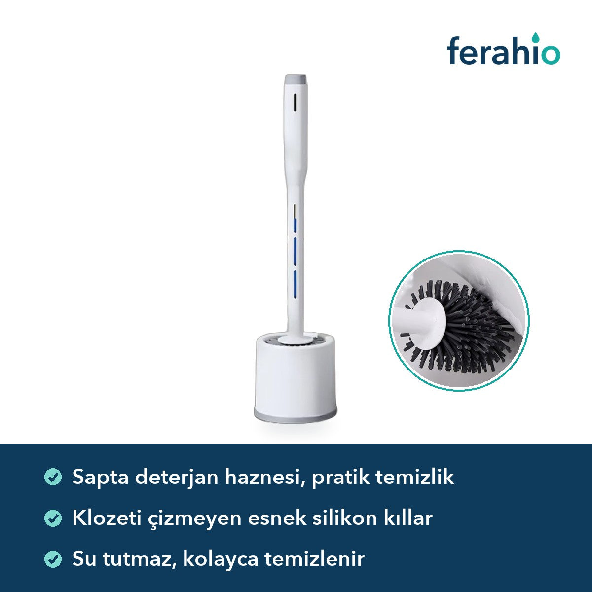 Deterjan Hazneli Silikon Tuvalet Fırçası