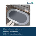 Oval Süper Emici Banyo Paspası 38 × 58 cm