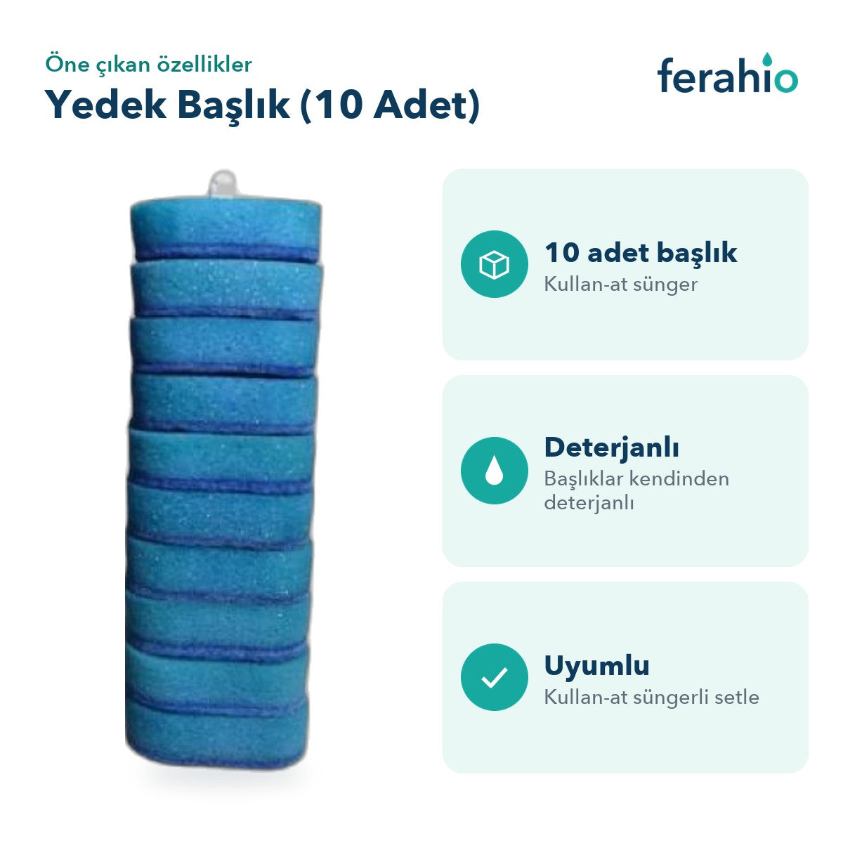 Tuvalet Fırçası Yedek Başlık 10 Adet