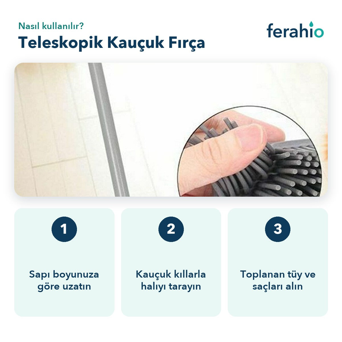 Teleskopik Saplı Kauçuk Fırça