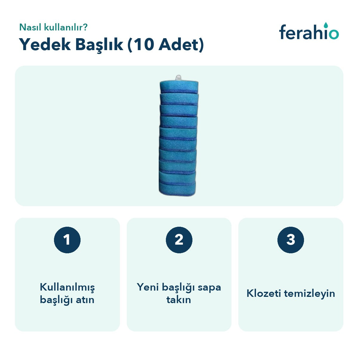 Tuvalet Fırçası Yedek Başlık 10 Adet