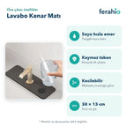 Su Emici Lavabo Kenar Matı 38 × 13 cm