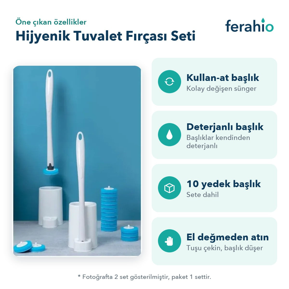Hijyenik Tuvalet Fırçası Seti