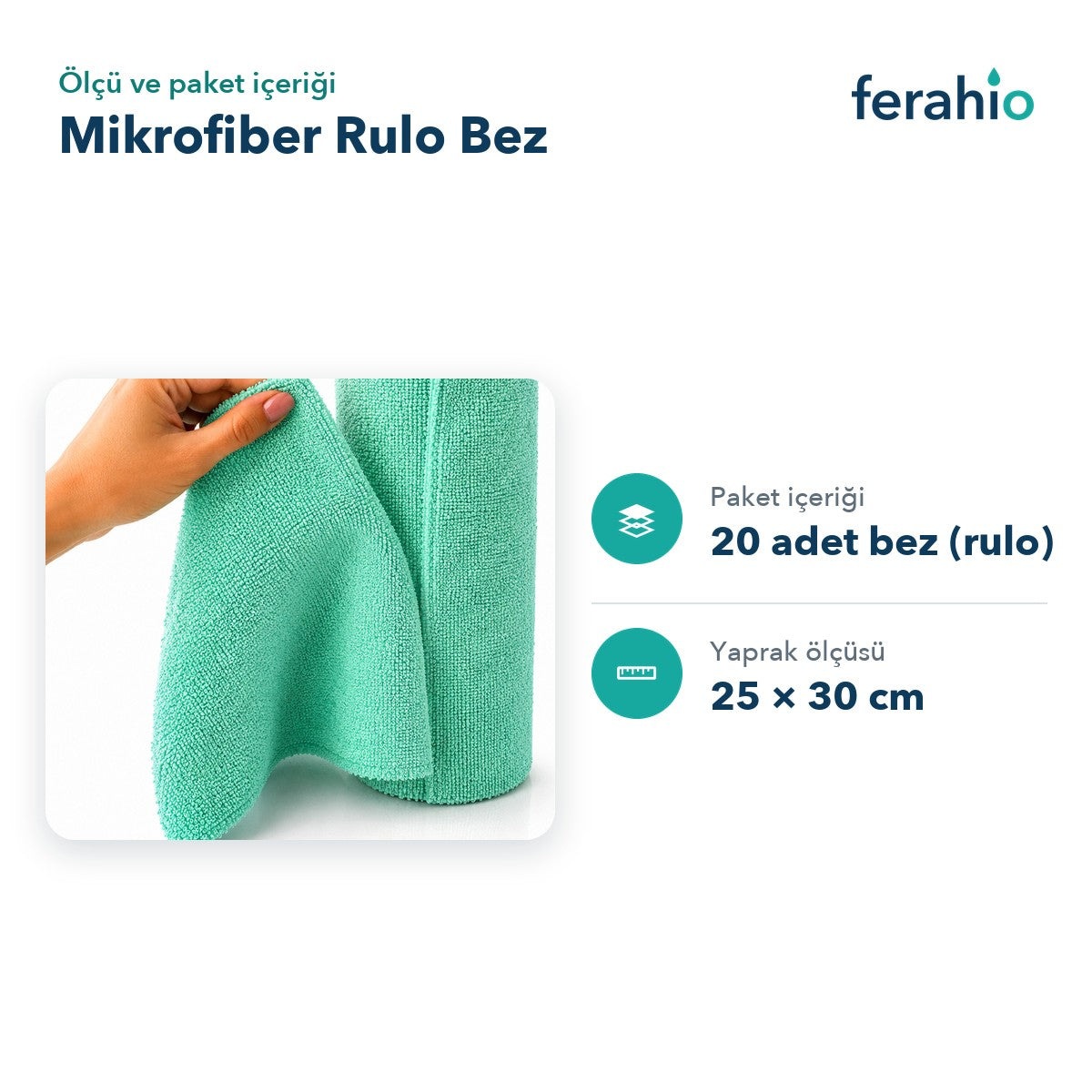 Mikrofiber Rulo Temizlik Bezi 20 Adet