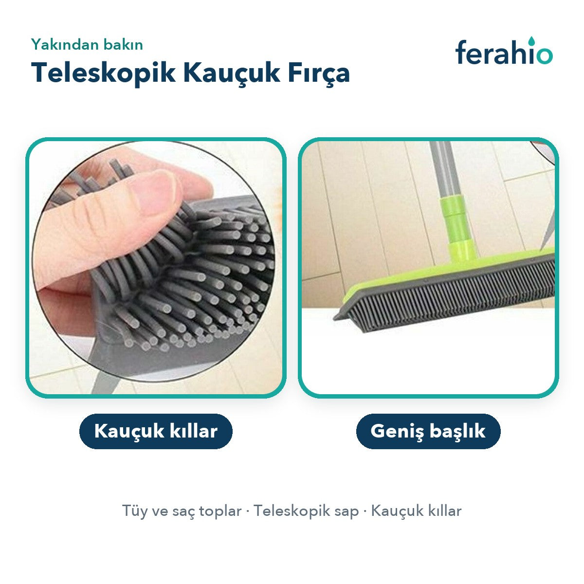 Teleskopik Saplı Kauçuk Fırça