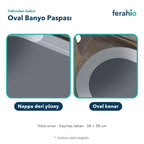 Oval Süper Emici Banyo Paspası 38 × 58 cm