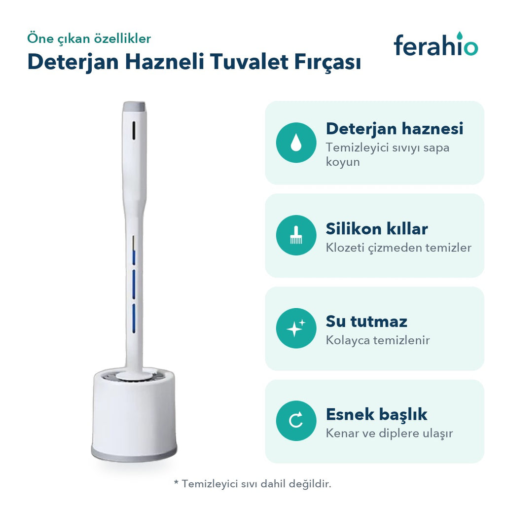 Deterjan Hazneli Silikon Tuvalet Fırçası