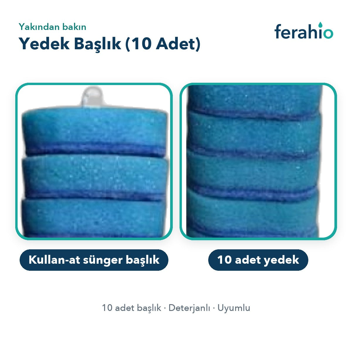 Tuvalet Fırçası Yedek Başlık 10 Adet