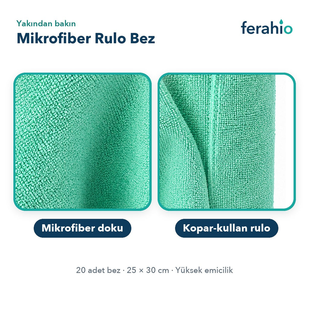 Mikrofiber Rulo Temizlik Bezi 20 Adet