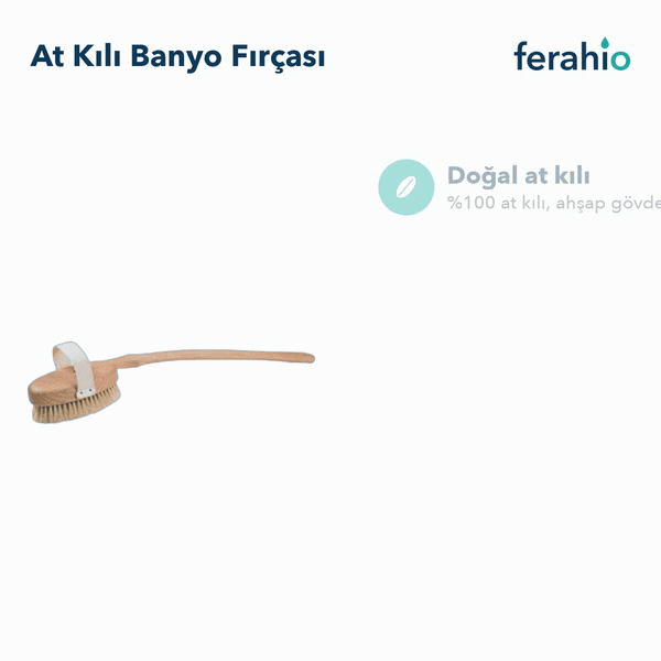 Doğal At Kılı Banyo Fırçası – 40 cm Ahşap Saplı Sırt ve Vücut Fırçası