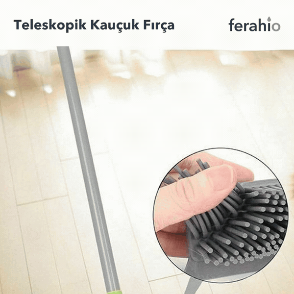 Teleskopik Saplı Kauçuk Fırça – Halıda Tüy ve Saç Toplayan Süpürge