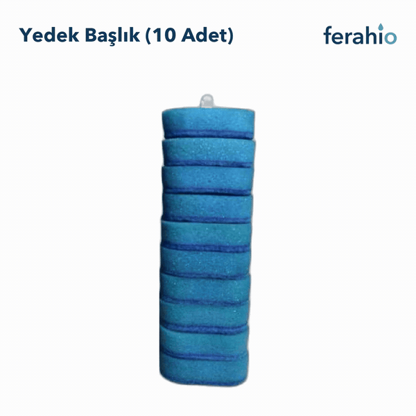 Tuvalet Fırçası Yedek Başlık 10 Adet – Kullan-At, Deterjanlı Sünger